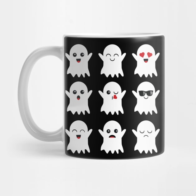 Cute Ghost Emoticon Funny Halloween Gift by HCMGift